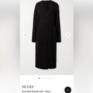 Skims cozy knit boucle robe onyx